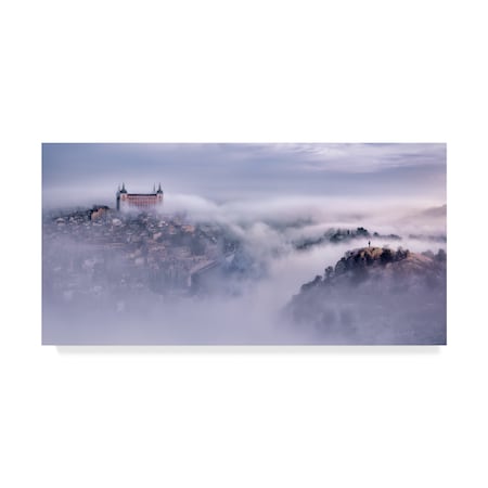 Trademark Fine Art Jesus M Garcia 'Toledo City Foggy Morning' Canvas Art, 16x32 1X06643-C1632GG